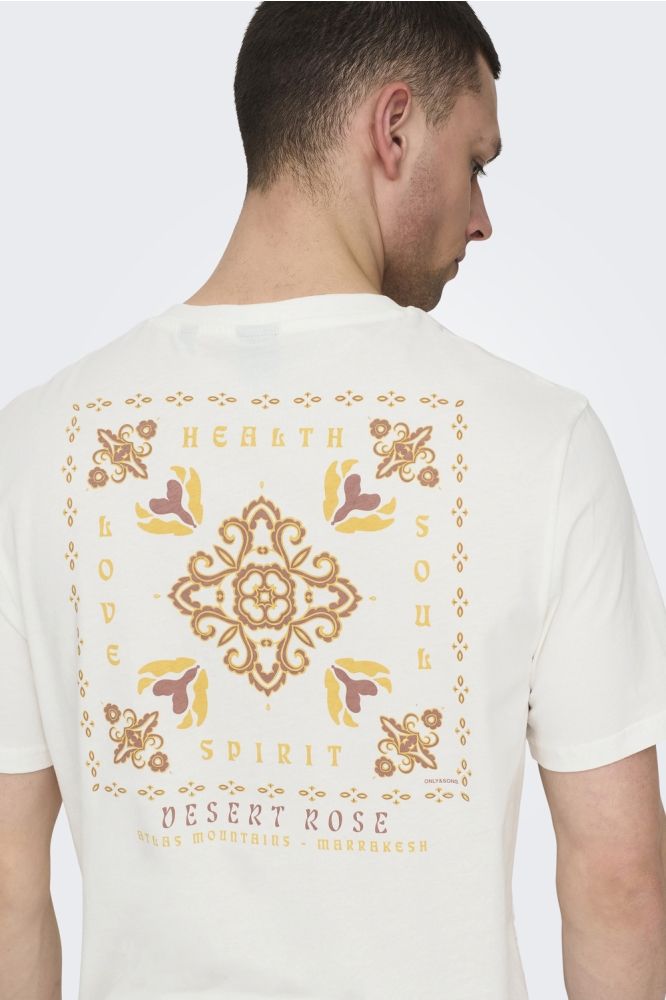 ONSMANUEL LIFE REG SS DESERT TEE CS 22035647 CLOUD DANCER/DESERT ROS